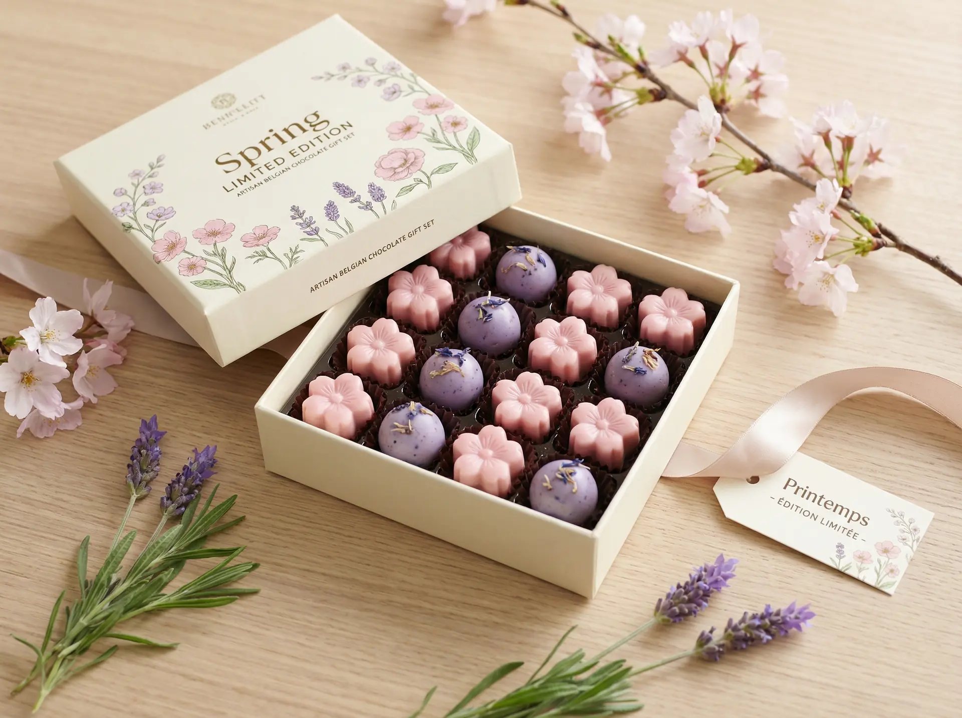 春日花语限定礼盒 - 糖心vlog ，樱花与薰衣草巧克力